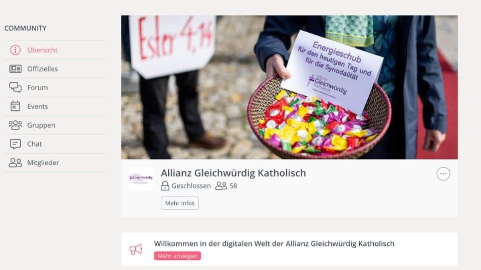 Der digitale Treffpunk der AGK. Screenshot: beUnity