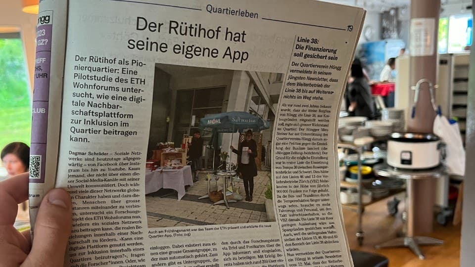 Auch der Höngger Anzeiger berichtete über das Projekt des ETH Wohnforums.