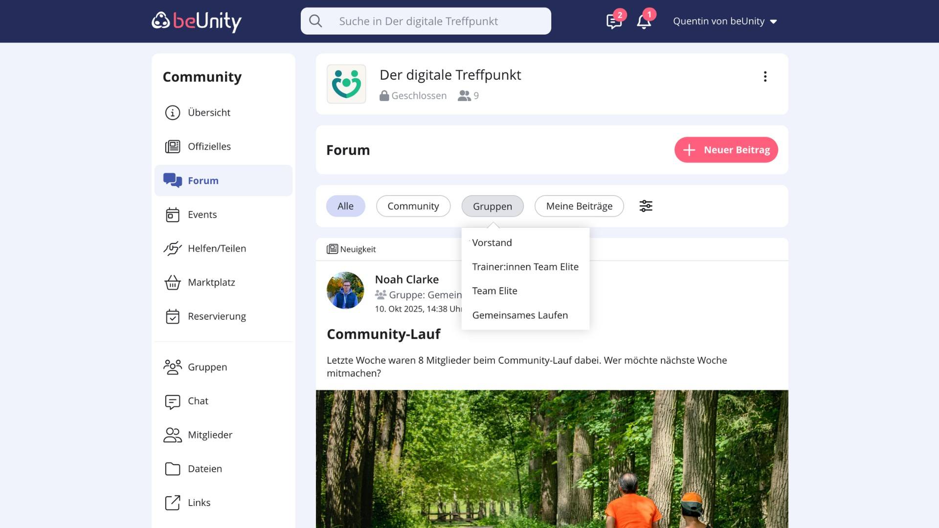 Finde Beiträge deiner Gruppe schneller.